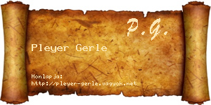 Pleyer Gerle névjegykártya